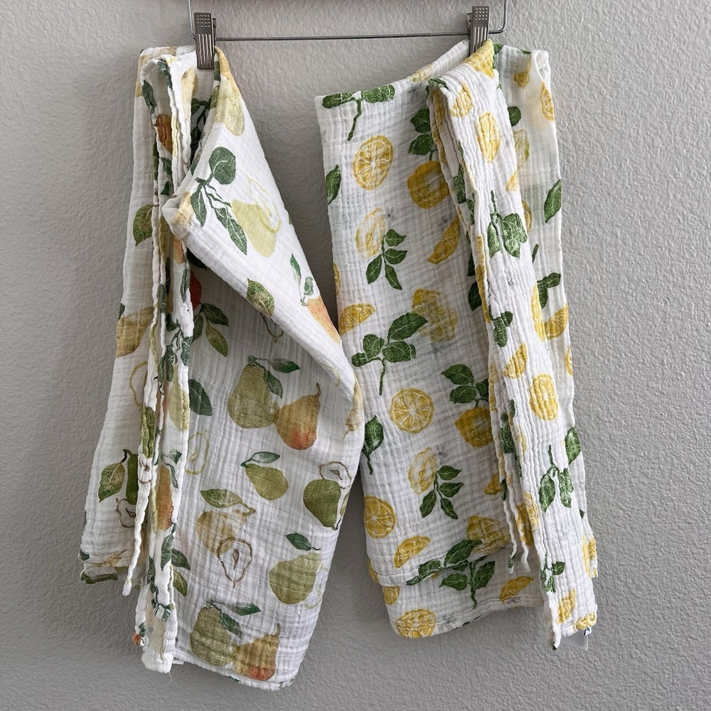 Little Unicorn Cotton Muslin Swaddle Blankets Lot Of 2 Peary Nice Lemon Drop